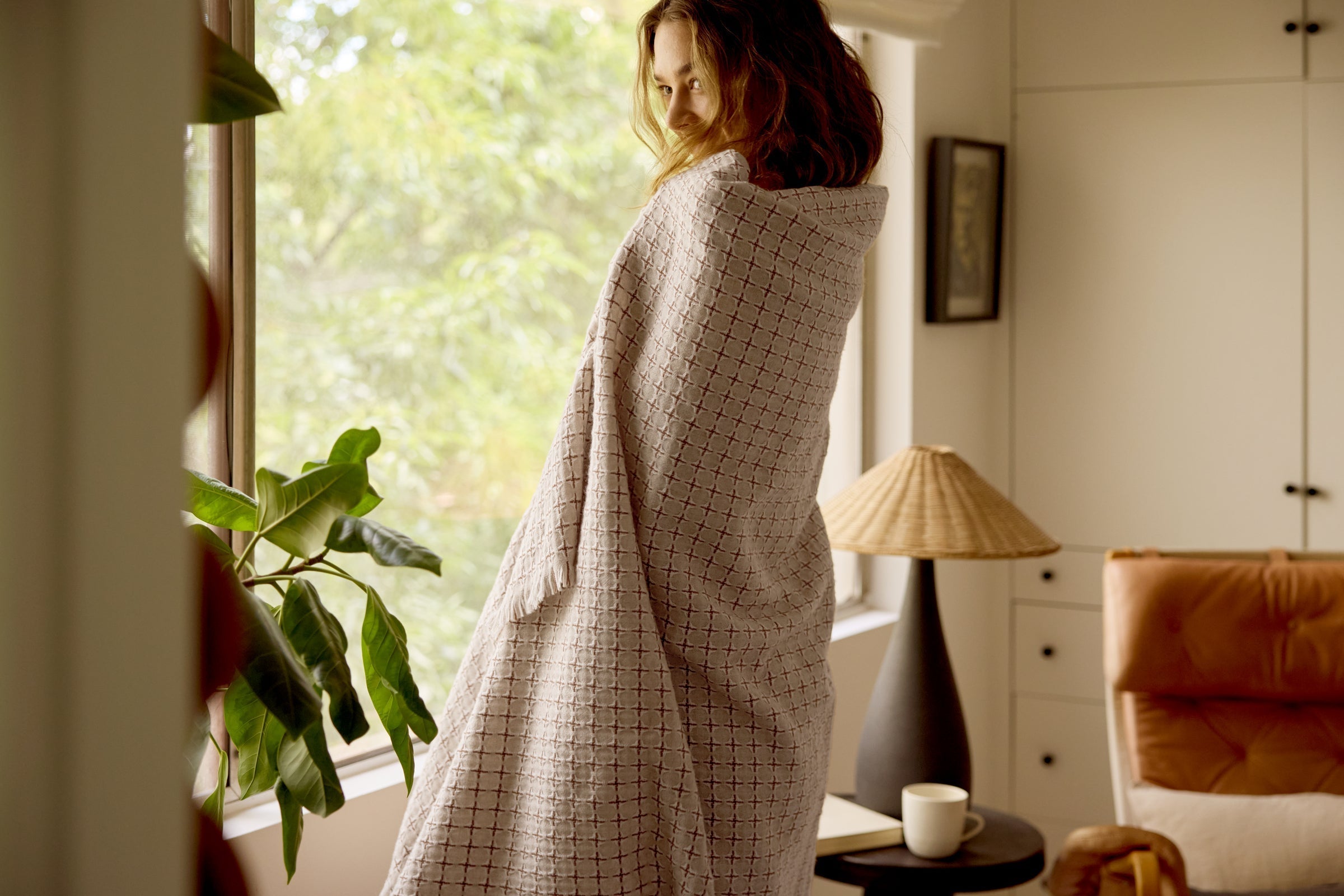 Stargaze Wool Throw - FINAL SALE (Natural and Tobacco)