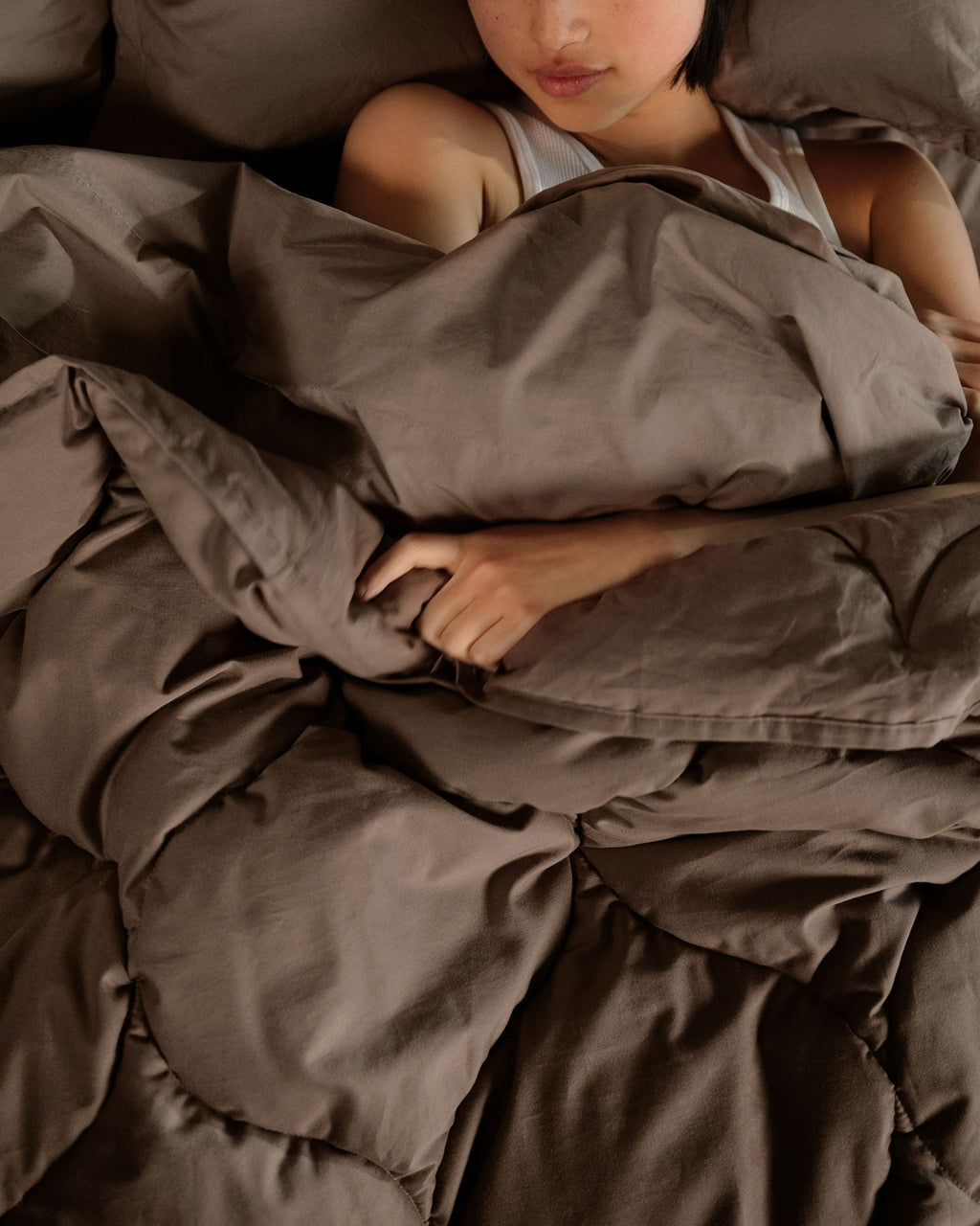 Percale Sheet Set - Warm Grey F/Q