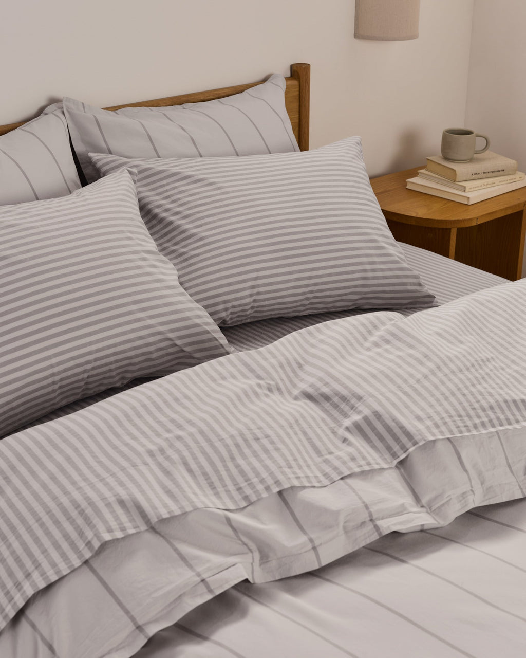 Percale Sheet Set - Pebble Stripe F/Q
