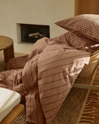 Brushed Cotton Duvet Cover (Adobe Stripe)