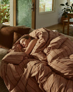 Brushed Cotton Duvet Cover (Adobe Stripe)