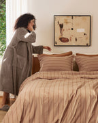Brushed Cotton Duvet Cover (Adobe Stripe)