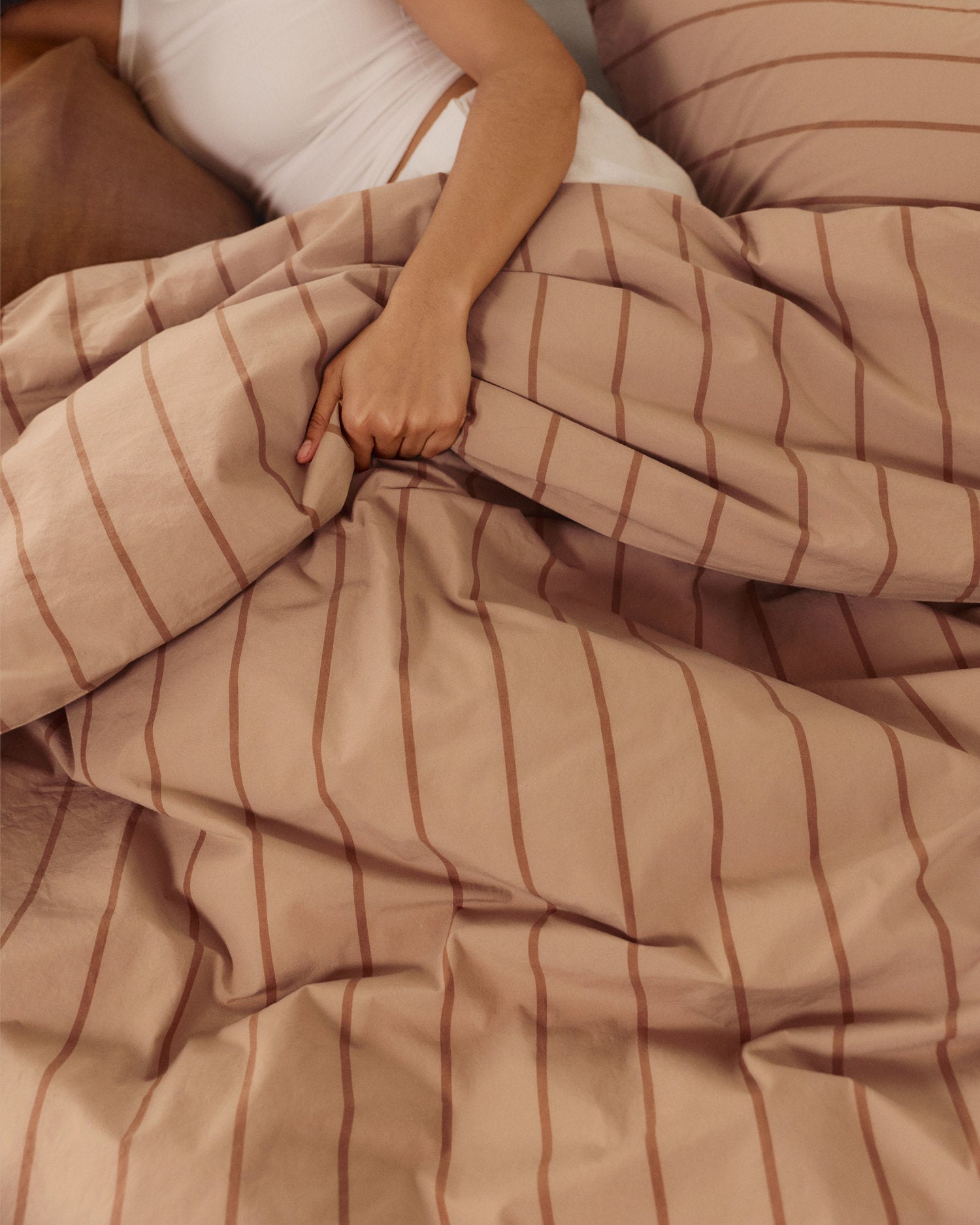 Brushed Cotton Duvet Cover (Adobe Stripe)