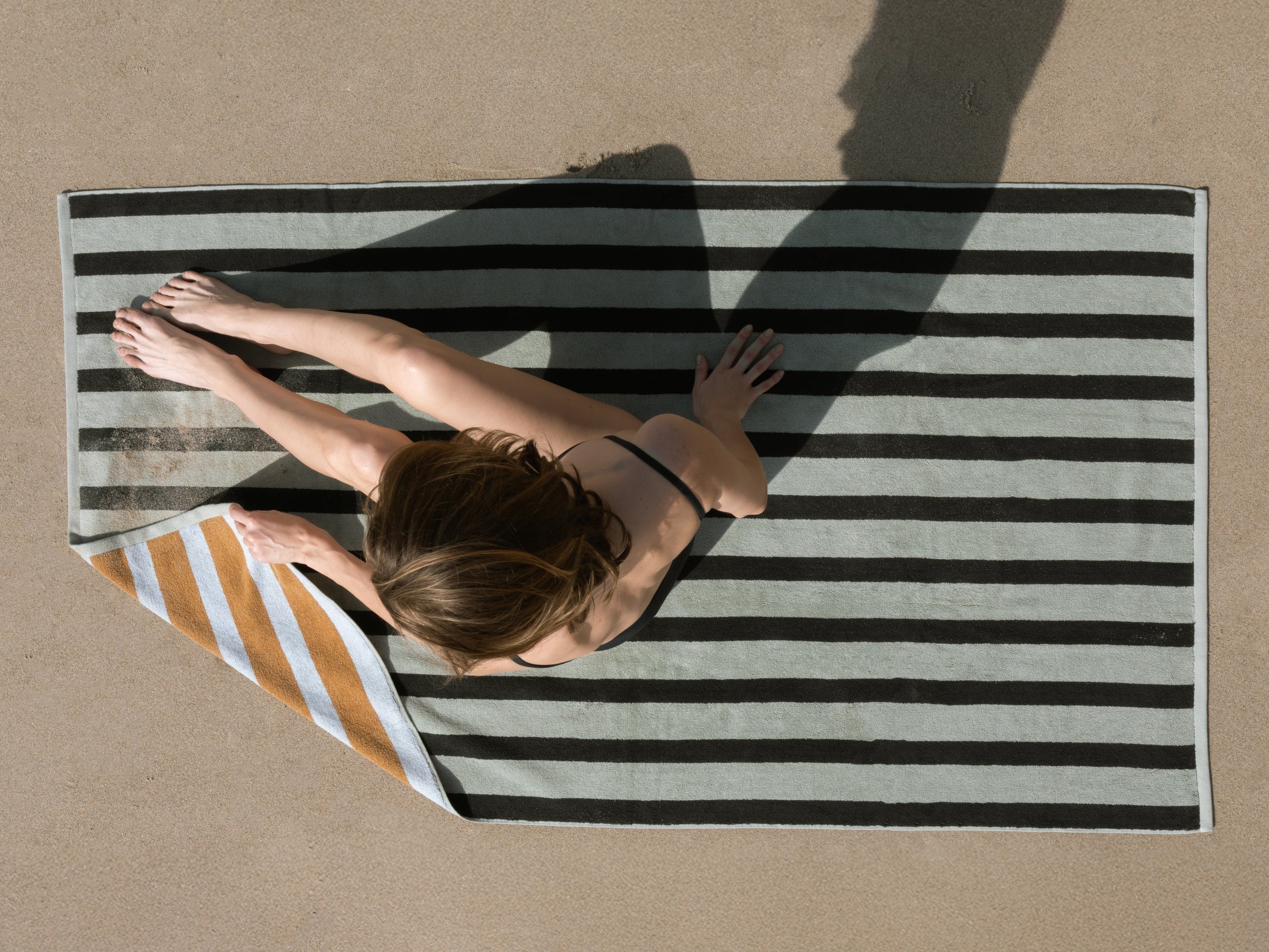 Organic Cabana Beach Towel - Sage and Honey