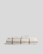 Alpaca Boucle Windowpane Throw - FINAL SALE (Cream with Tobacco)