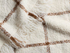 Alpaca Boucle Windowpane Throw - FINAL SALE (Cream with Tobacco)