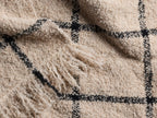 Alpaca Boucle Windowpane Throw - FINAL SALE (Natural with Onyx)