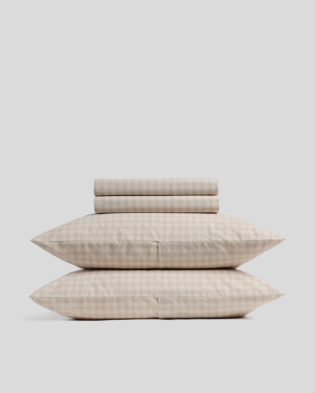 Brushed Cotton Sheet Set - Bone Check F/Q