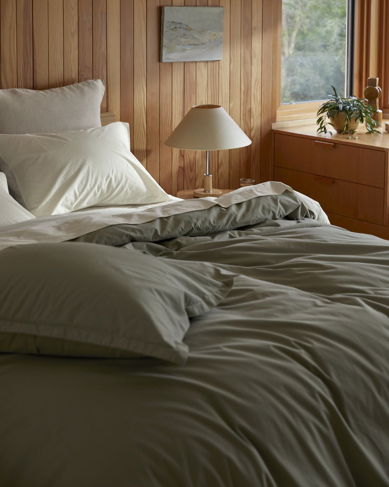 Brushed Cotton Duvet Cover (Moss)
