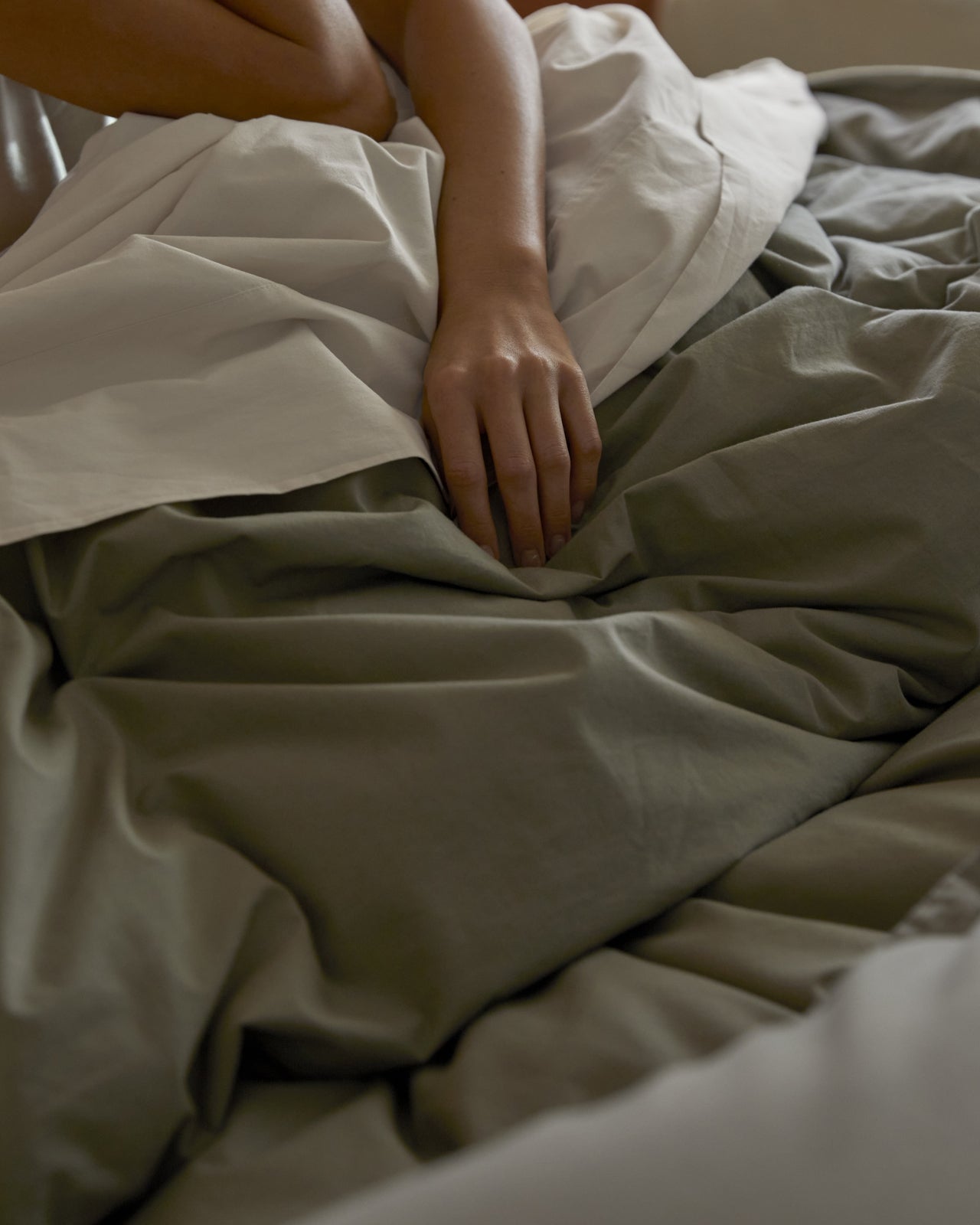 Brushed Cotton Duvet Cover (Moss)