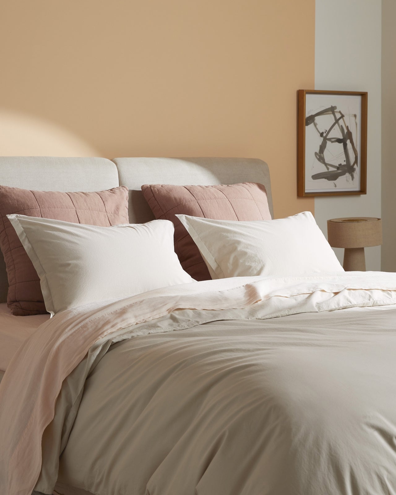 Brushed Cotton Duvet Cover Set - Bone TW/XL