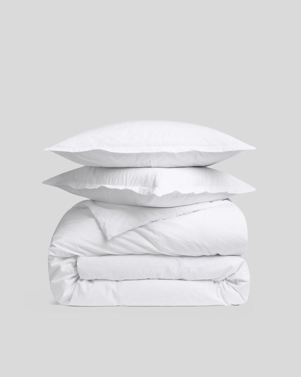 Brushed Cotton Duvet Cover Set - White K/CK