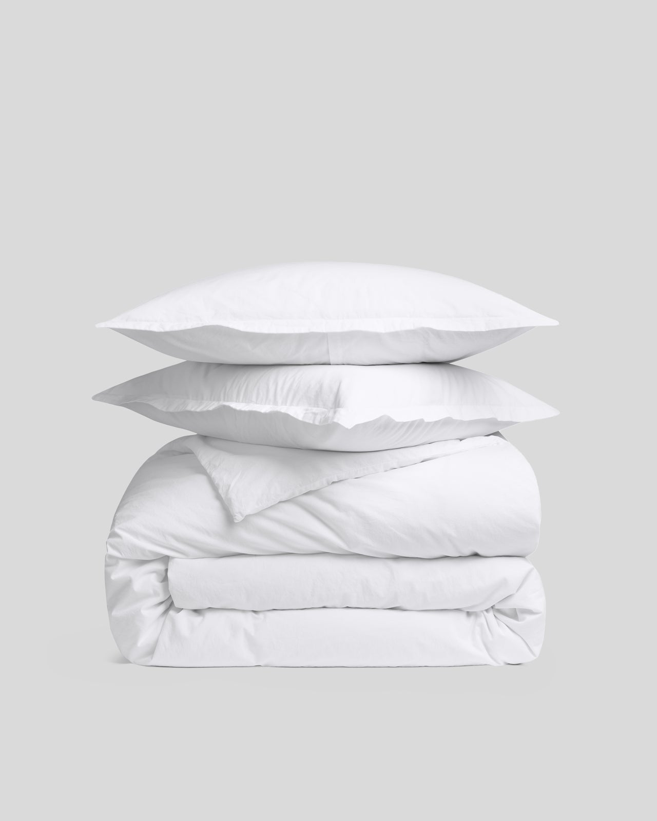 Brushed Cotton Duvet Cover Set - White K/CK