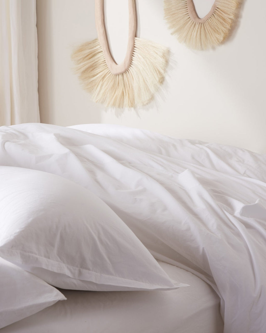 Brushed Cotton Duvet Cover Set - White K/CK