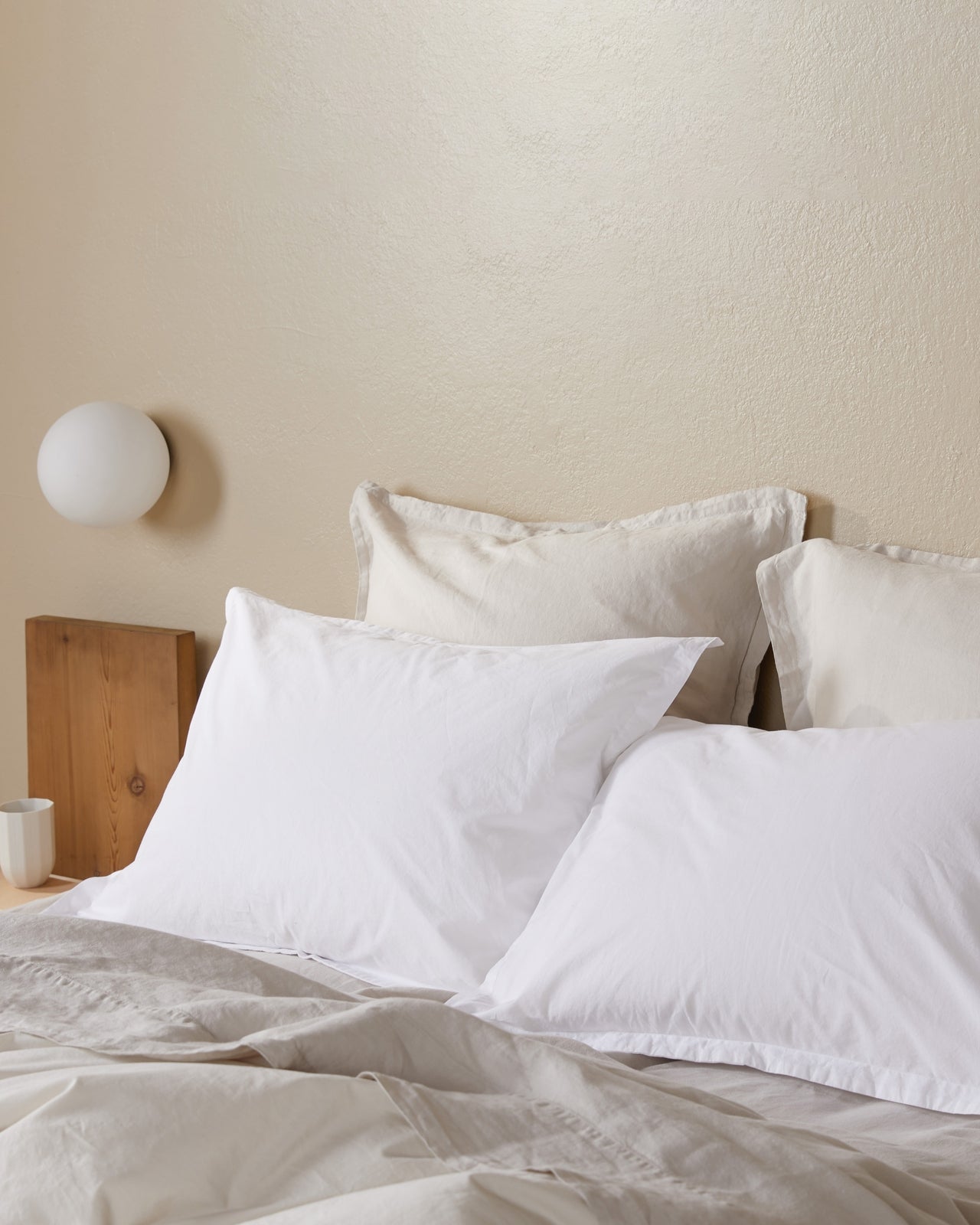 Brushed Cotton Sham Set (White)