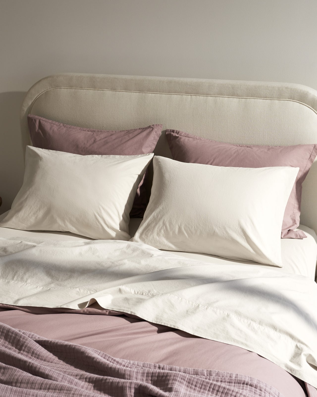 Brushed Cotton Sheet Set - Bone F/Q