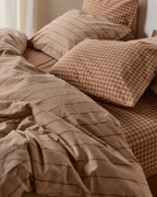 Brushed Cotton Sheet Set - Adobe Check F/Q