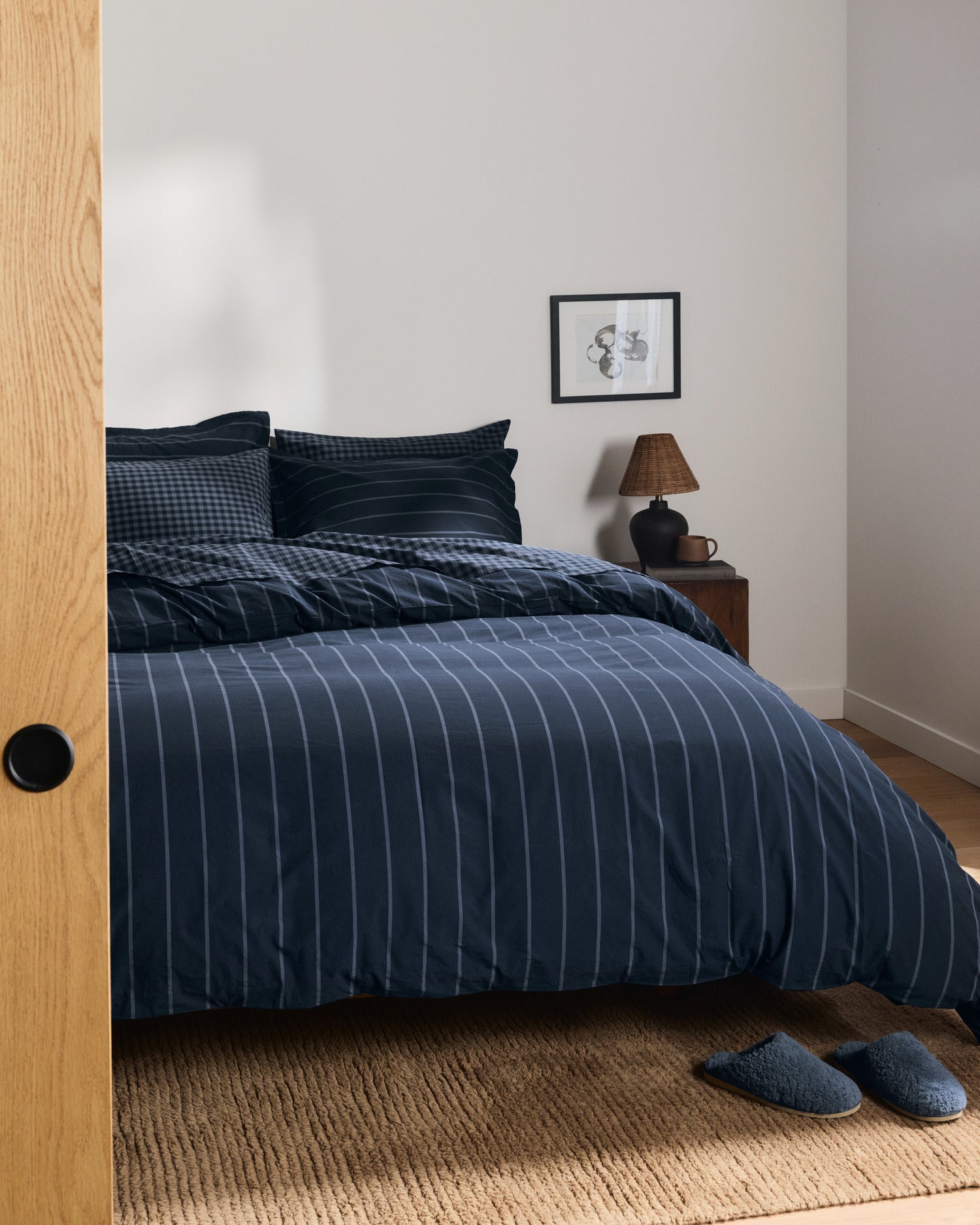 Brushed Cotton Sheet Set - Dusk Check F/Q