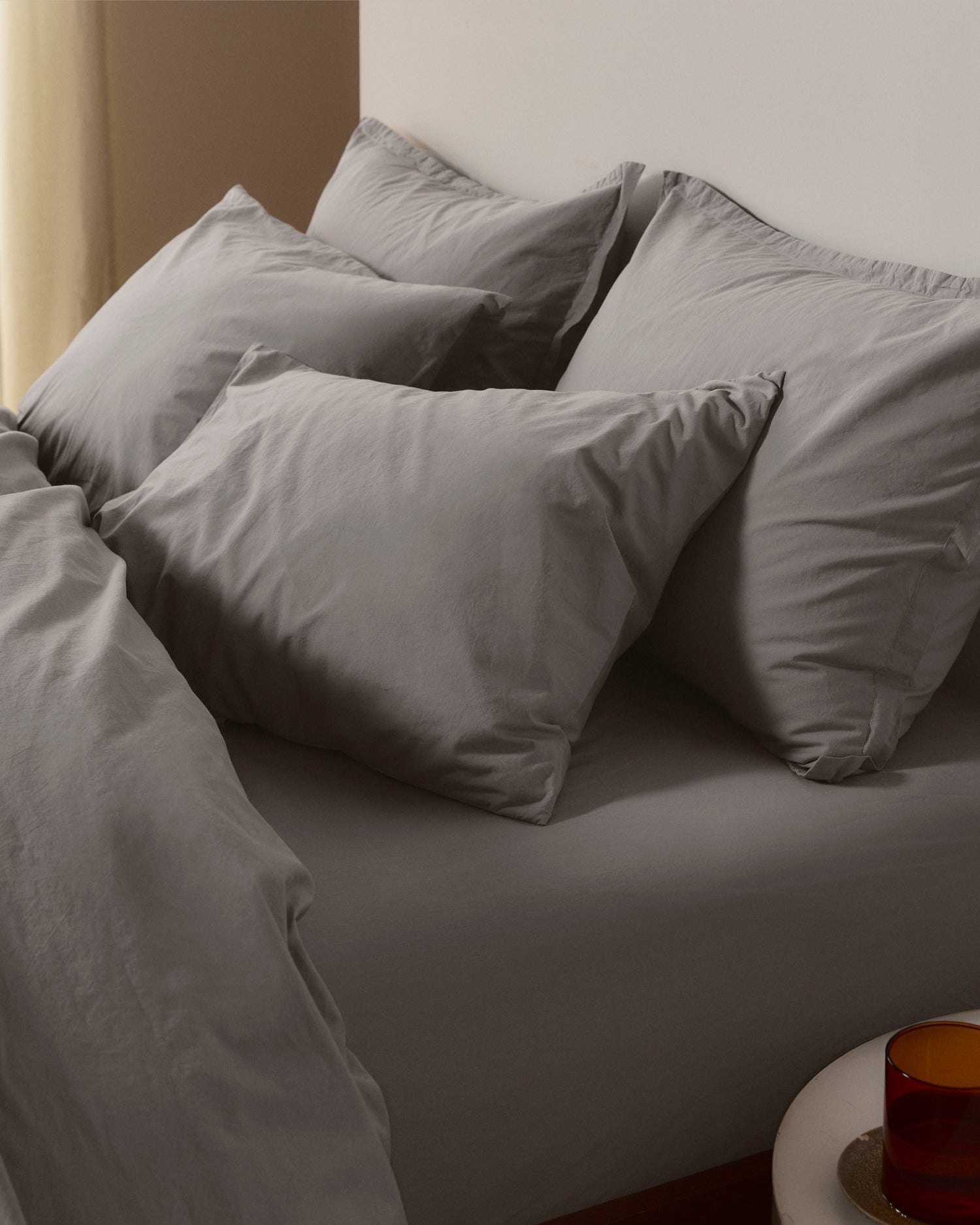 Brushed Cotton Sheet Set - Pebble F/Q