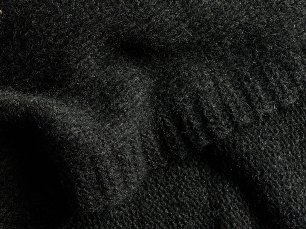 Classic Knit Alpaca Throw - FINAL SALE (Charcoal)