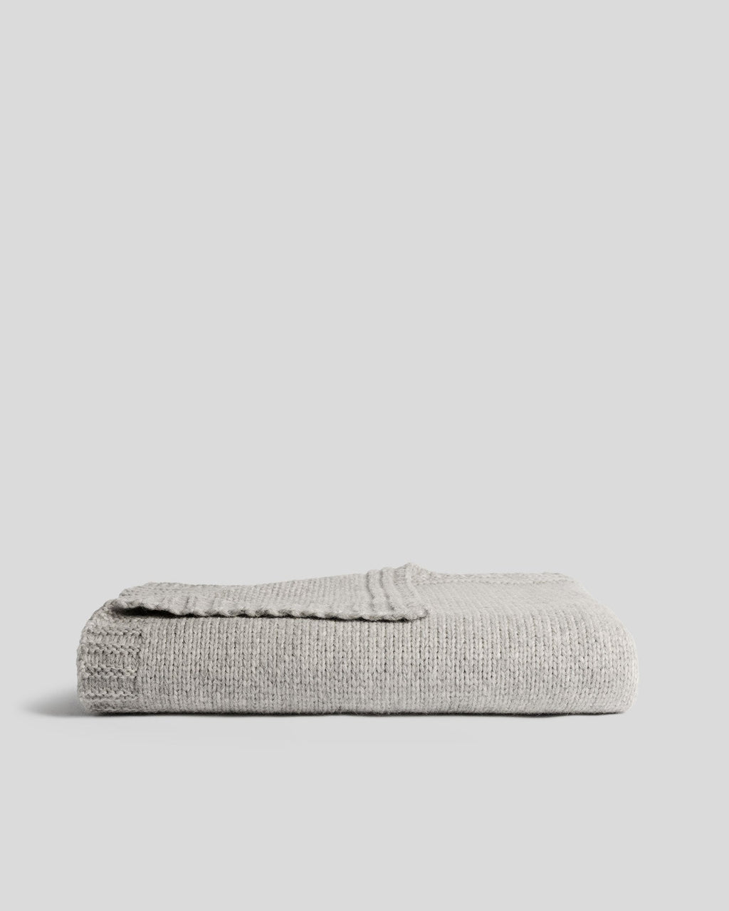 Classic Knit Alpaca Throw - FINAL SALE (Light Heather Grey)