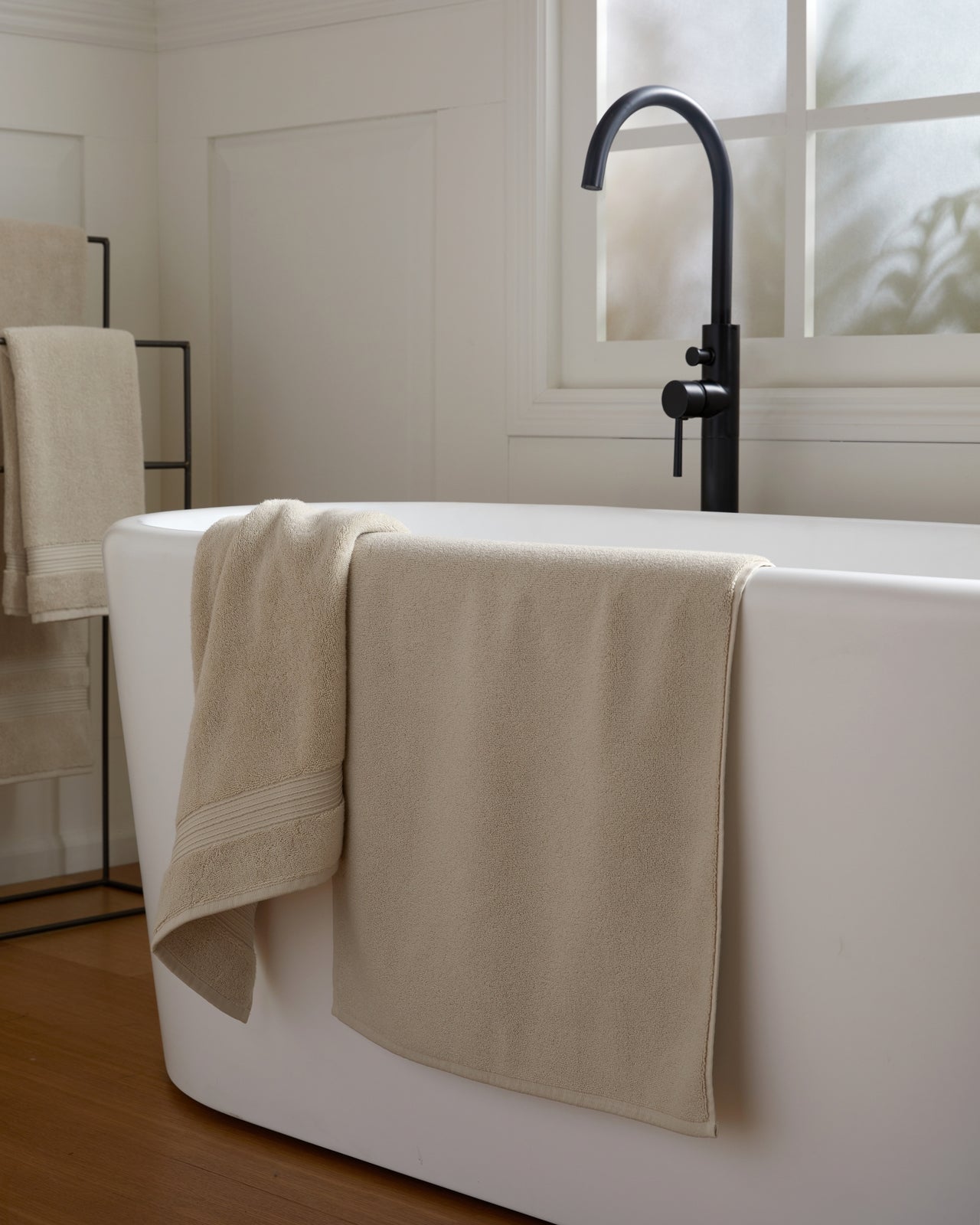 Classic Turkish Cotton Tub Mat (Bone)