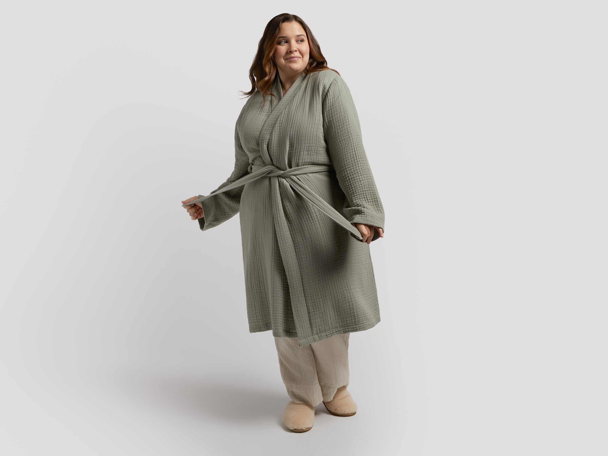 Cloud Cotton Robe (Moss)