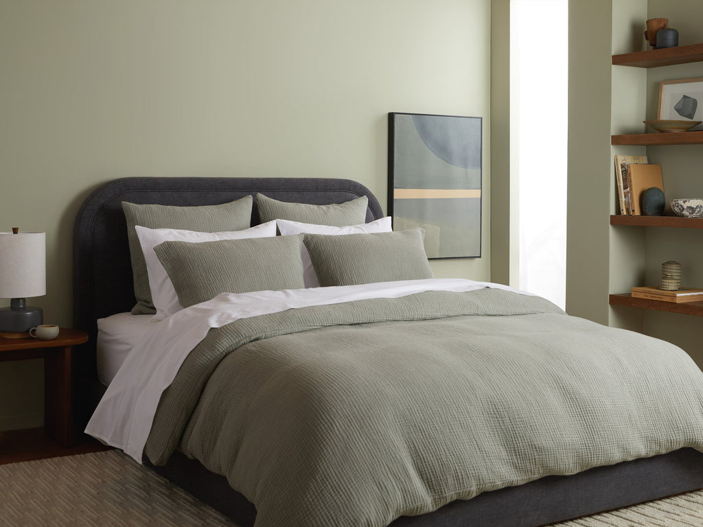 Organic Cloud Cotton Sham Set - FINAL SALE (Heathered Moss)
