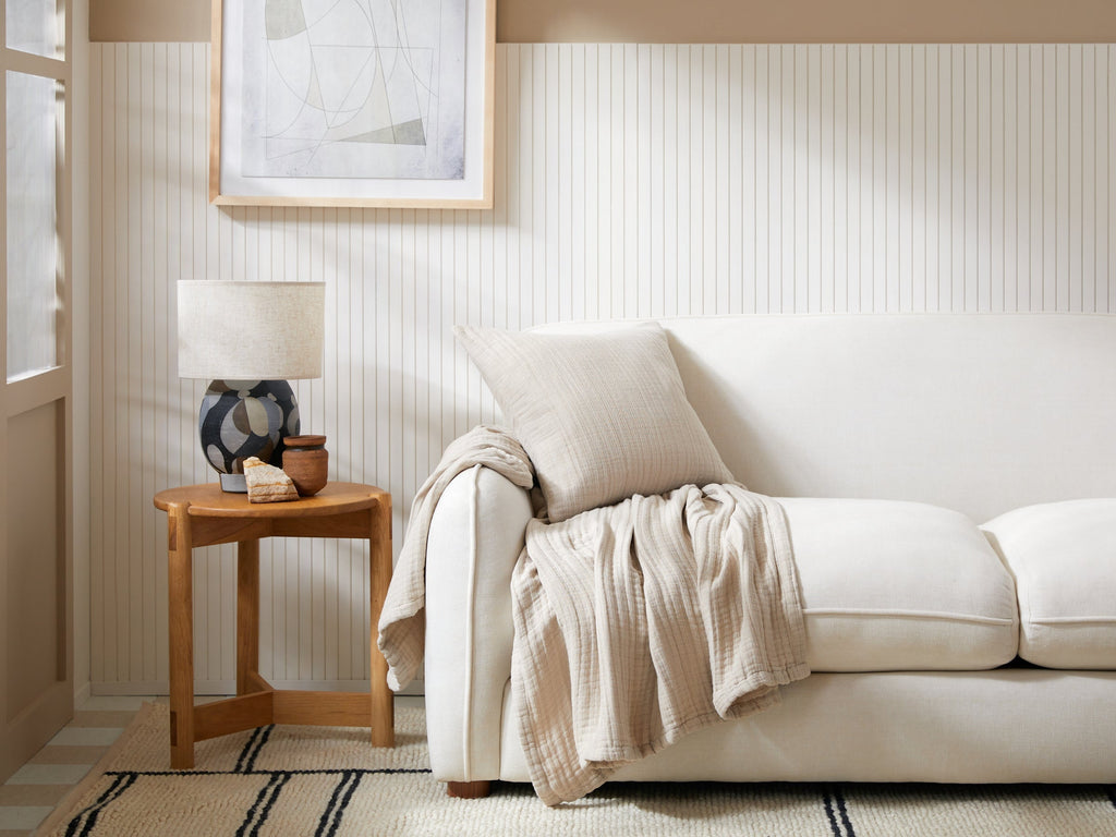 Cloud Linen Gauze Throw (Bone)