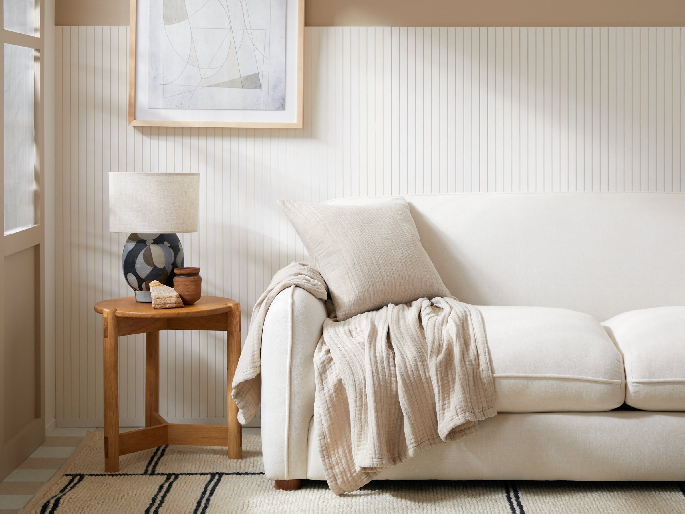 Cloud Linen Gauze Throw (Bone)
