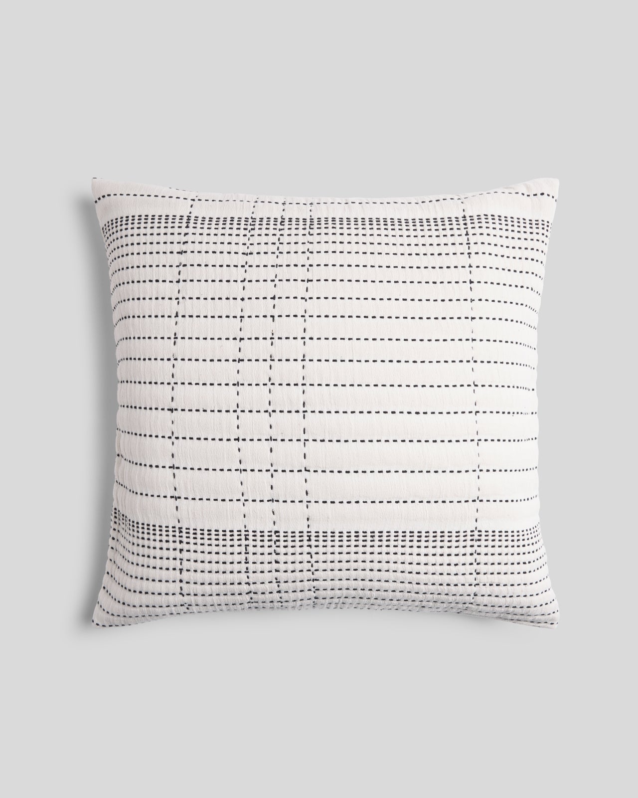 Hand Stitched Euro Pillow Cover - FINAL SALE (Ivory and Soft Black)