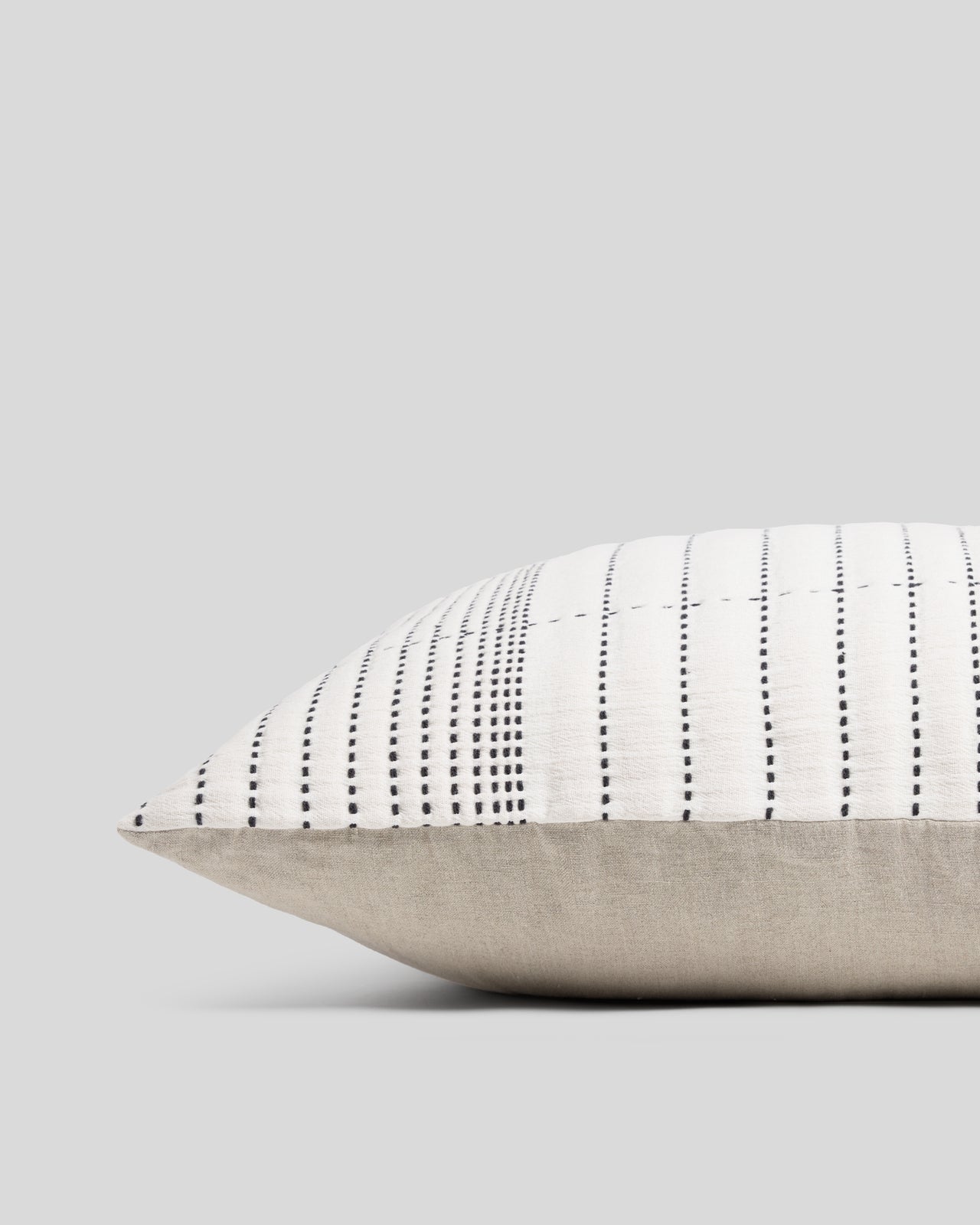 Hand Stitched Euro Pillow Cover - FINAL SALE (Ivory and Soft Black)