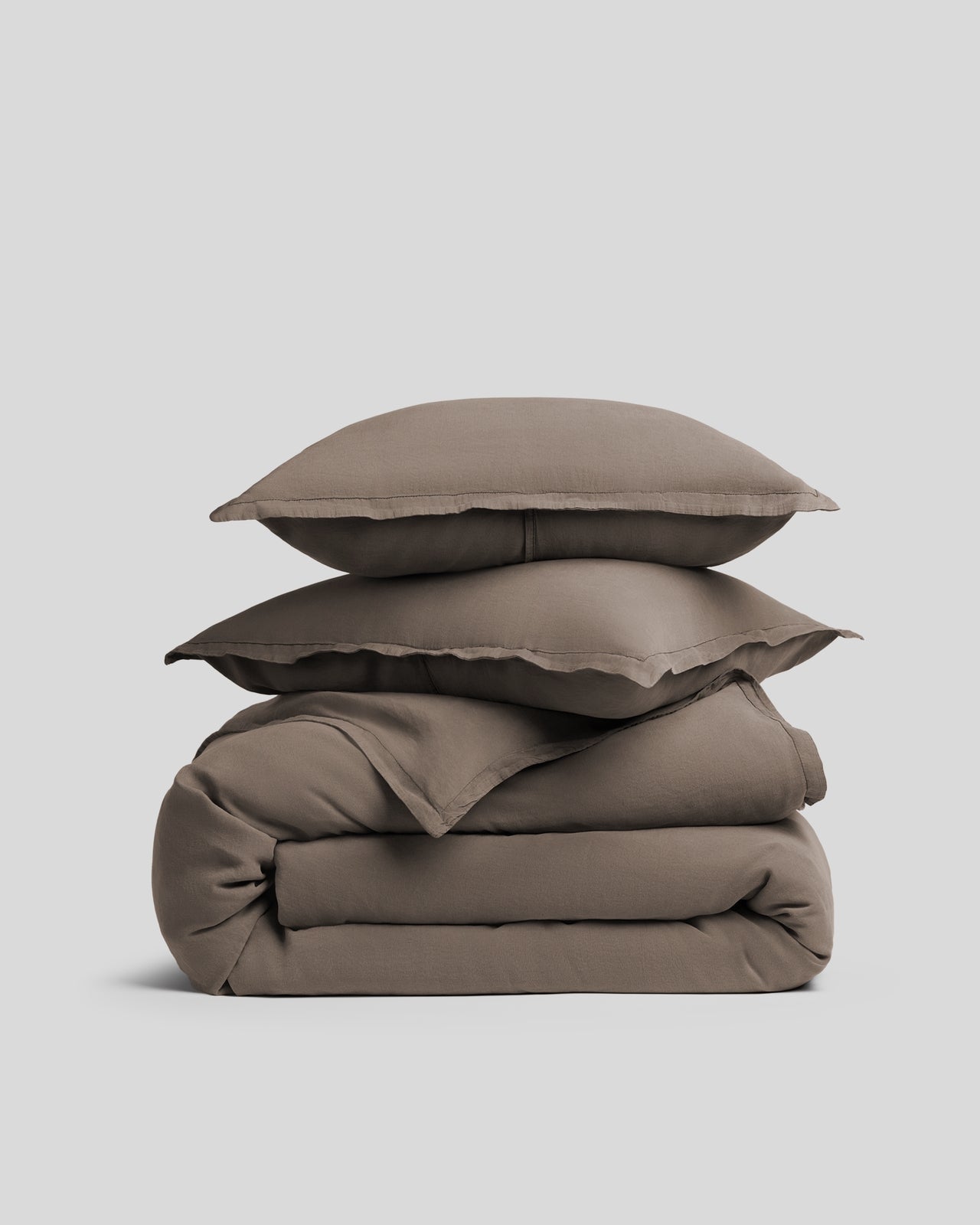 Linen Tencel Duvet Cover Set - Warm Grey K/CK