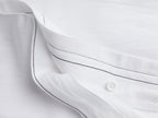 Linen Tencel Duvet Cover - FINAL SALE (White with Black)