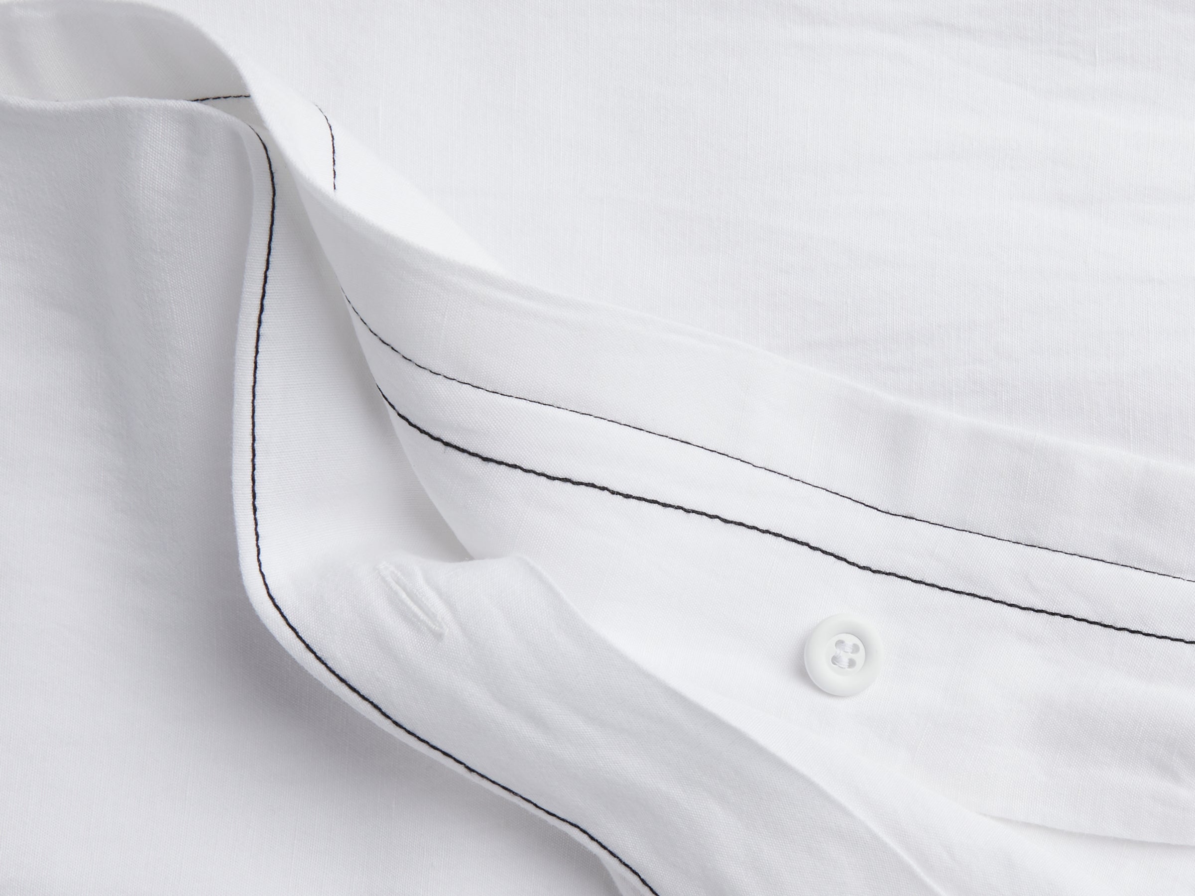 Linen Tencel Duvet Cover - FINAL SALE (White with Black)