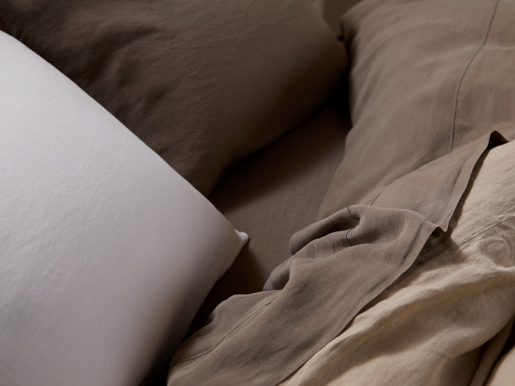 Linen Tencel Duvet Cover Set - Warm Grey K/CK