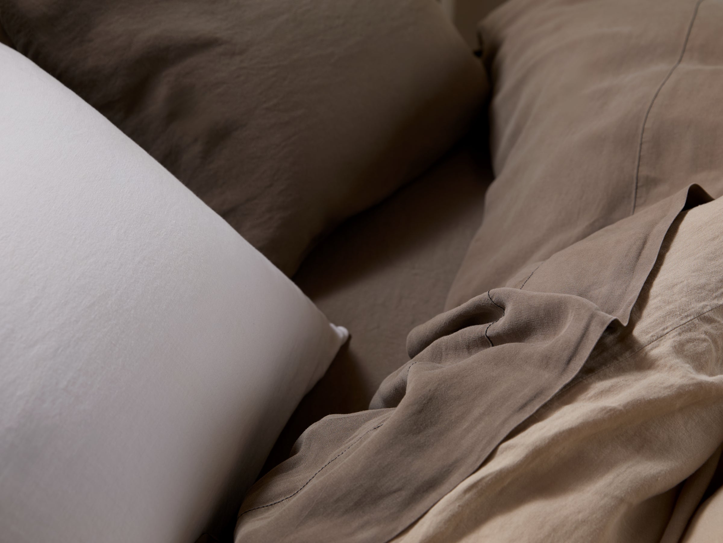 Linen Tencel Duvet Cover Set - Warm Grey K/CK