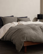 Honeycomb Sham Set - FINAL SALE (Soft Black and Natural)