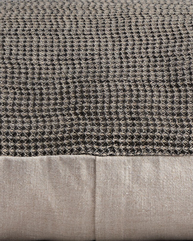 Honeycomb Sham Set - FINAL SALE (Soft Black and Natural)