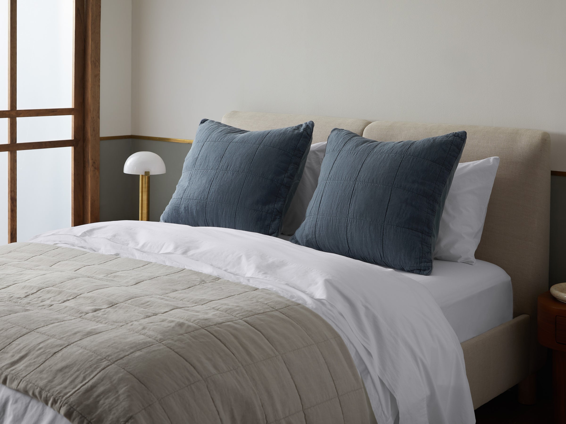 Linen Box Quilted Euro Sham (Dusk)