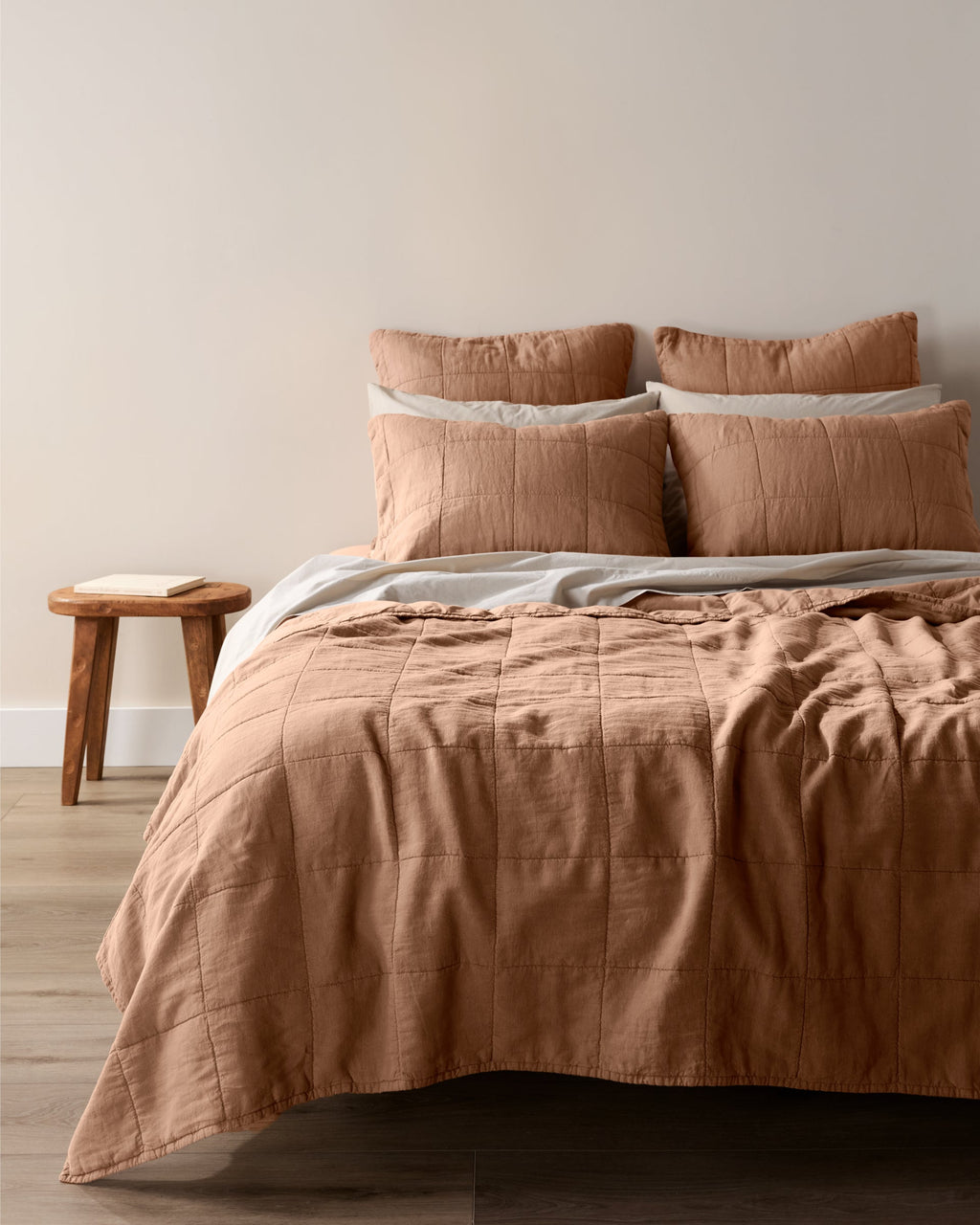 Linen Box Quilted Euro Sham (Adobe)