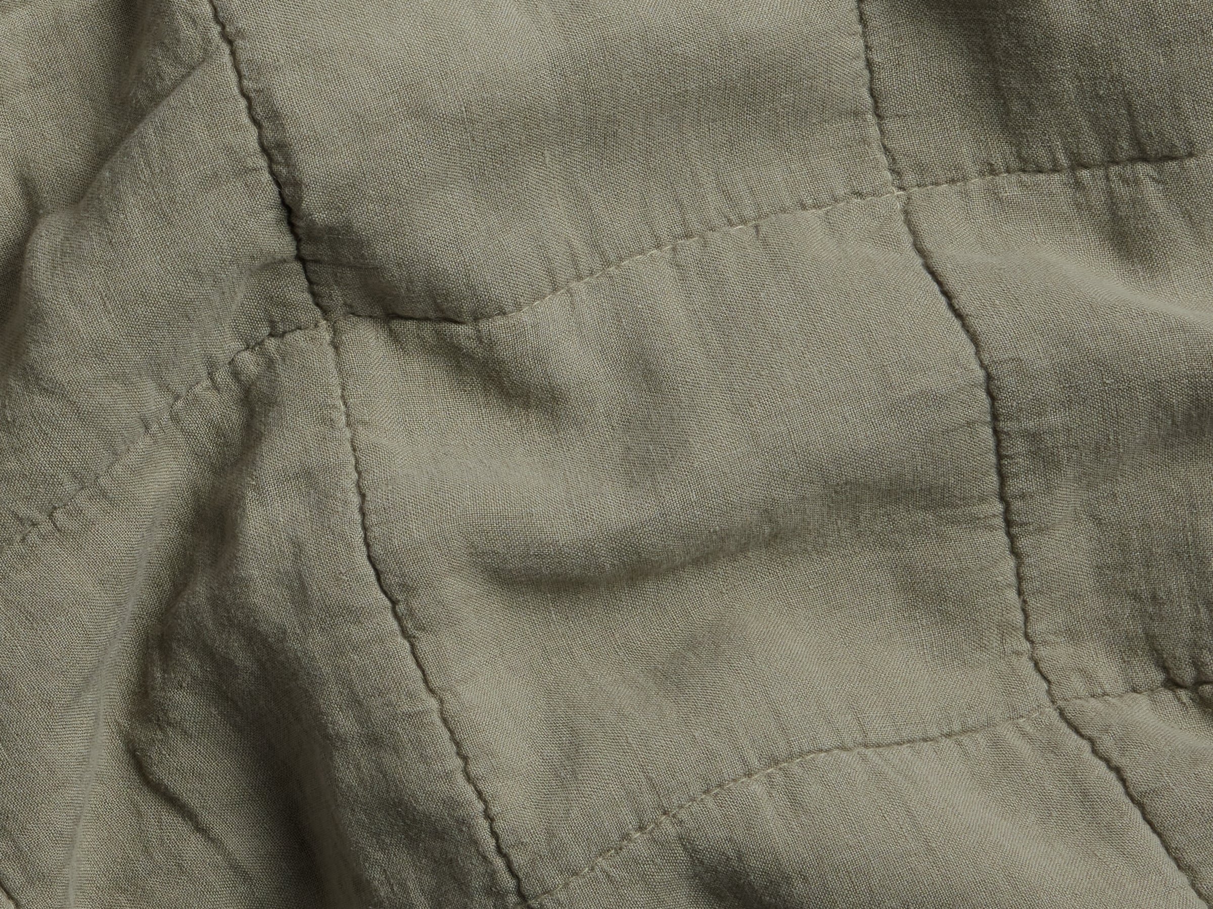 Linen Box Quilted Sham Set (Moss)