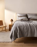 Linen Box Quilted Euro Sham (Pebble)
