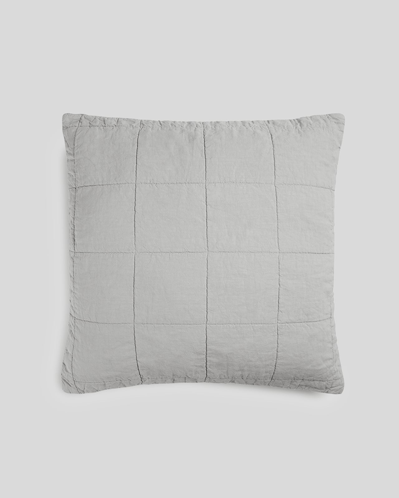 Linen Box Quilted Euro Sham - FINAL SALE (Fog)