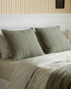 Linen Box Quilted Euro Sham (Moss)
