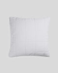 Linen Box Quilted Euro Sham (White)