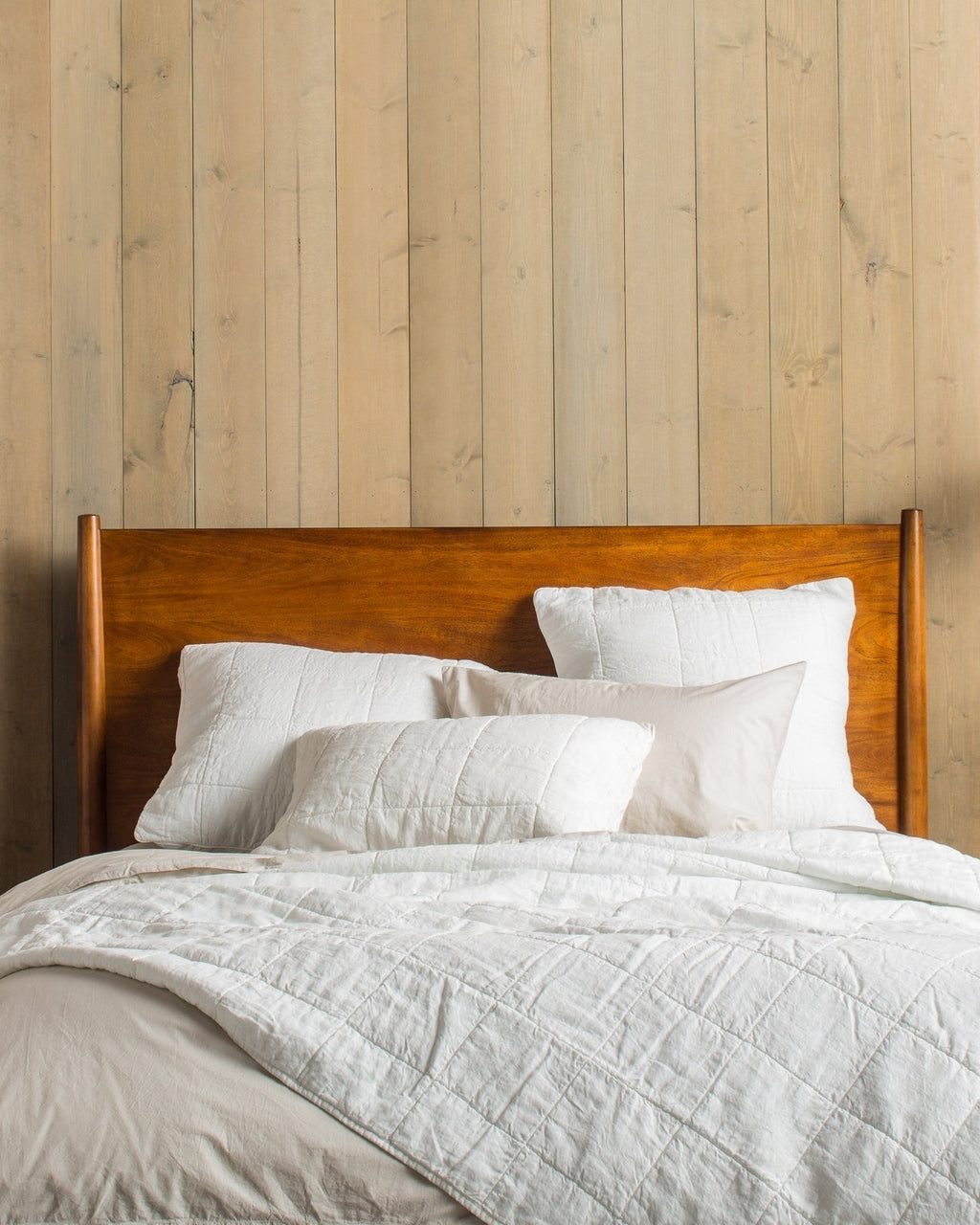 Linen Box Quilted Euro Sham (White)