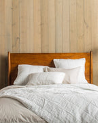 Linen Box Quilted Euro Sham (White)