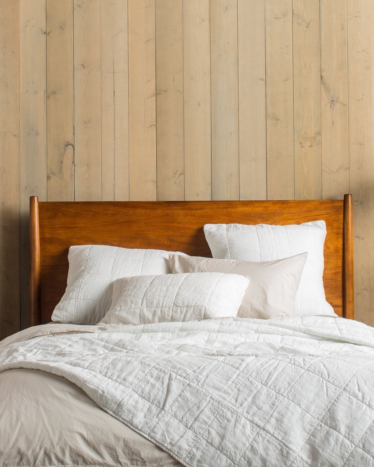 Linen Box Quilted Euro Sham (White)