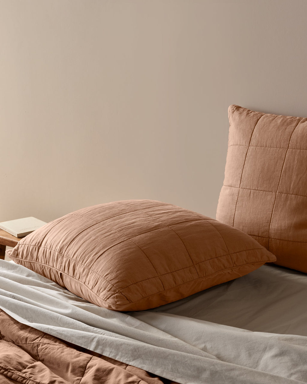 Linen Box Quilted Euro Sham (Adobe)
